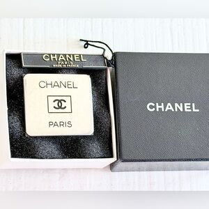 Chanel Paris Silver Square CC Logo Brooch 96P Vintage